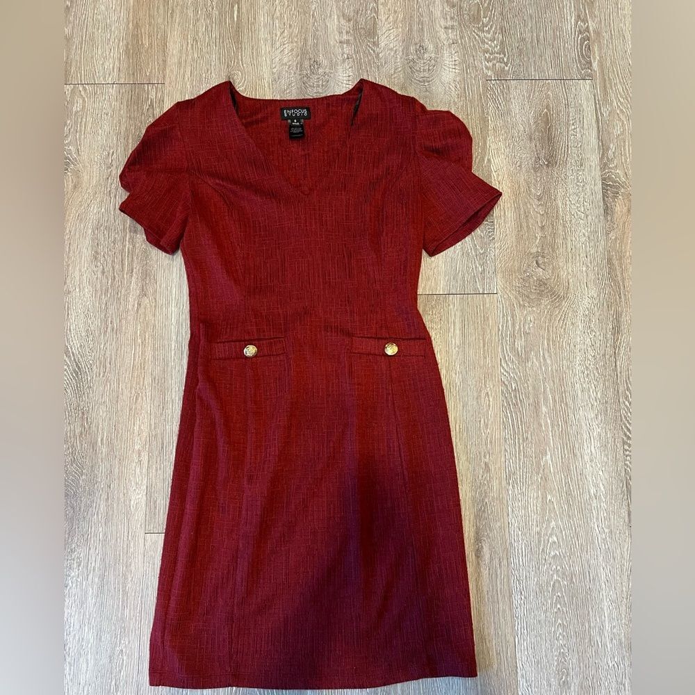 Enfocus Studio Rich Red Mini Dress